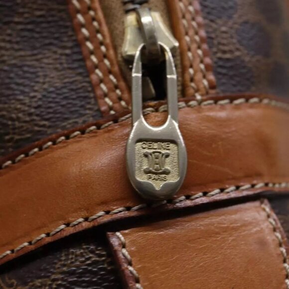 CELINE Macadam Canvas Boston Bag PVC Brown - Picture 7 of 16